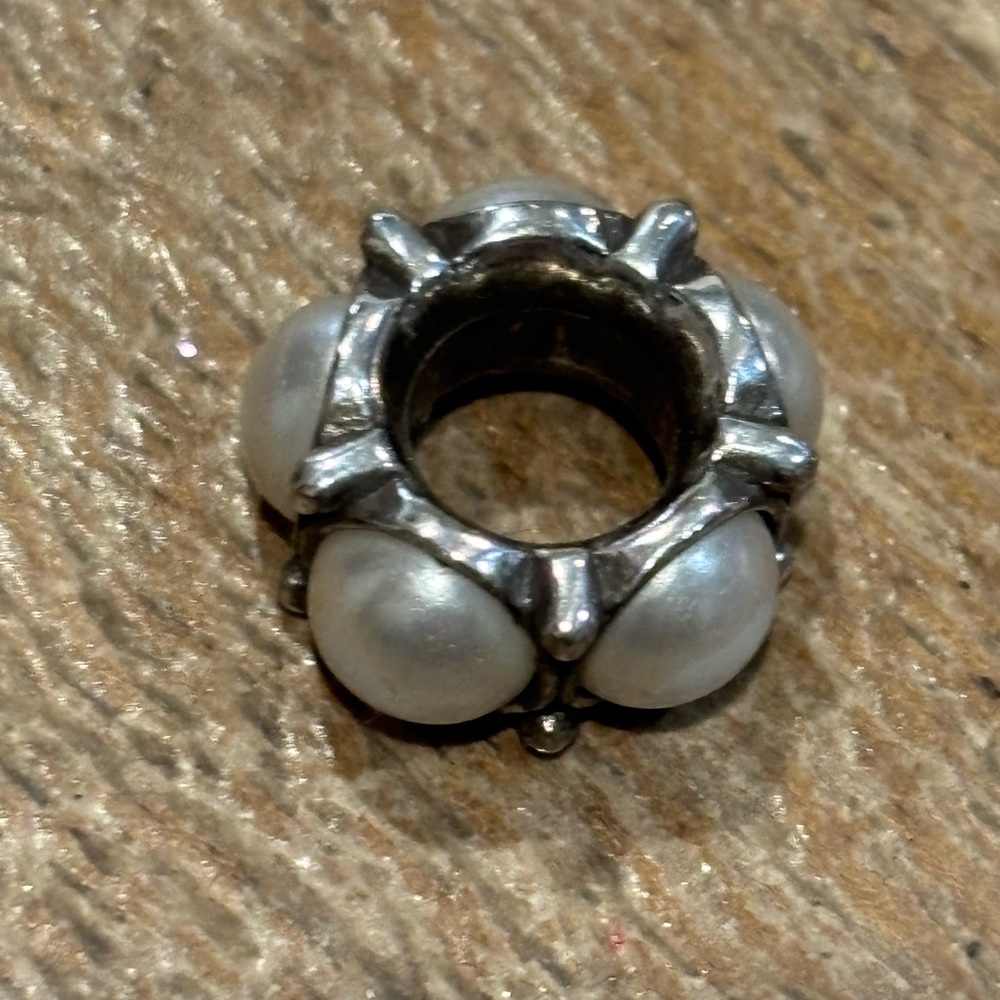 Brighton Silver and White Pearl Bracelet Charm